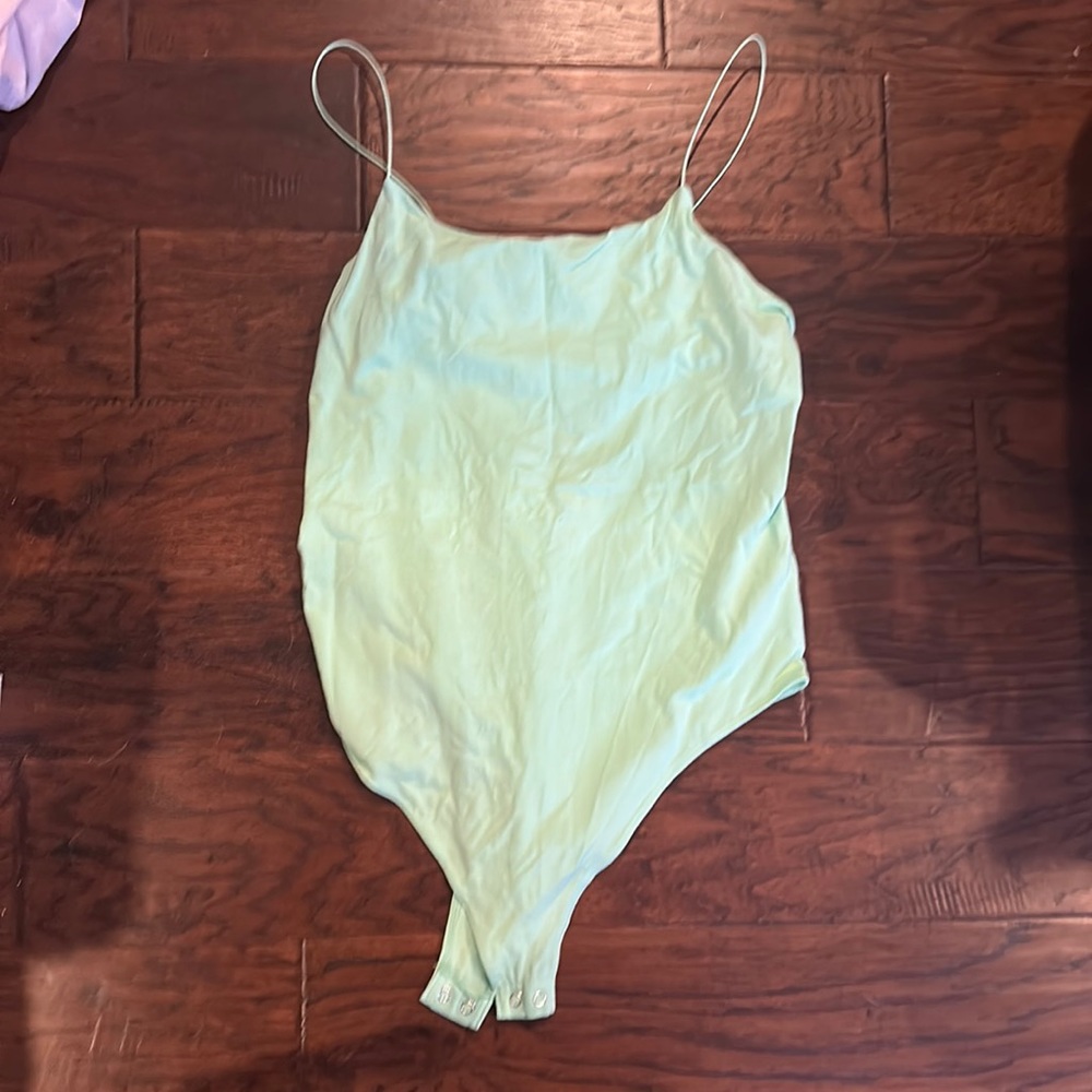 Key lime green body suit